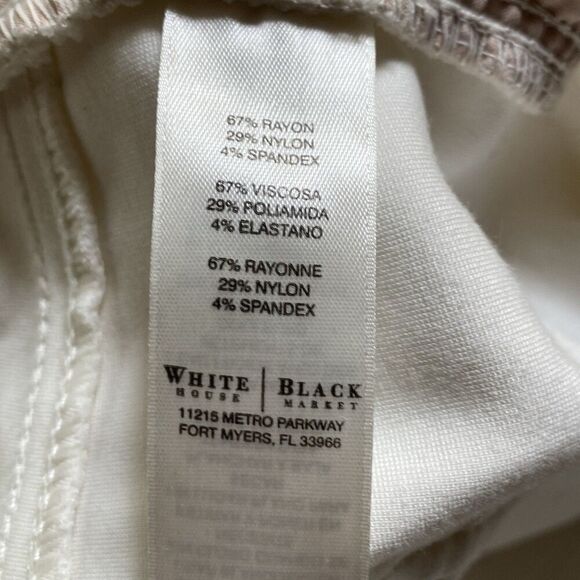 White House Black Market Womens Ivory Casual Slim Pants Stretch Size 16L - Picture 7 of 7